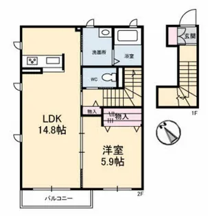 バースストーンダイヤモンド【2階】の間取り
