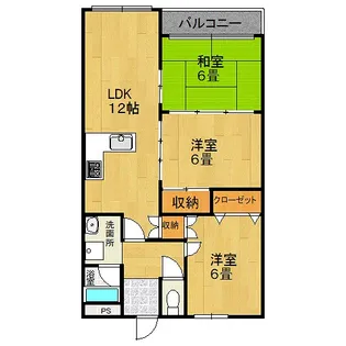 グランディ朝日【2階】の間取り