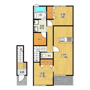 ジョーヌ【2階】の間取り