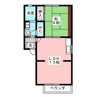 1LDKの間取り画像