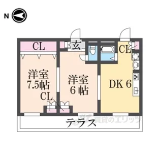 ランドヒルパート3【1階】の間取り