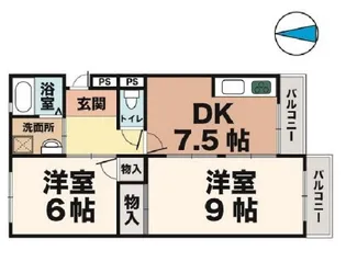 霞ヶ丘レジデンス【2階】の間取り