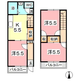 岡山県浅口郡里庄町大字新庄グリーンクレスト【一戸建】の間取り