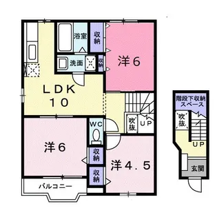山口県山陽小野田市大字山川【アパート】の間取り