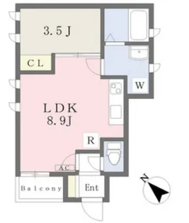 1Kの間取り画像