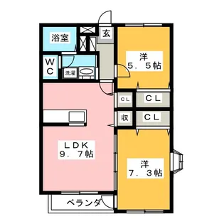 メルベーユ Y【1階】の間取り