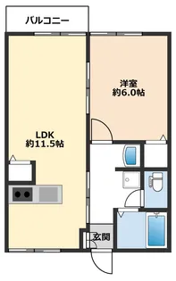 1LDKの間取り画像