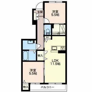 ラ・シャルール【1階】の間取り