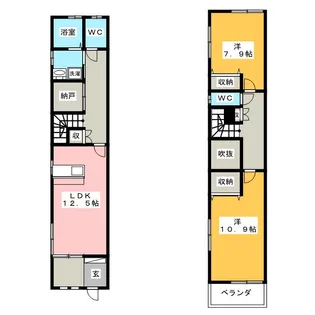 岐阜県岐阜市加納本町2【一戸建】の間取り