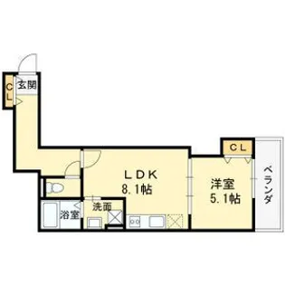 クレアール高槻古曽部【1階】の間取り