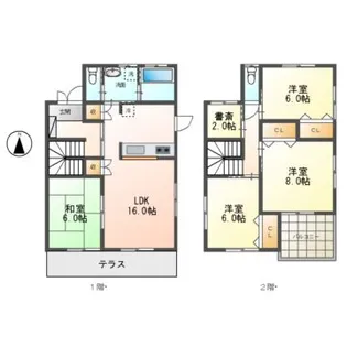 愛知県江南市尾崎町上田【一戸建】の間取り