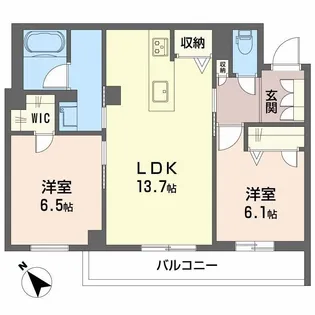 シャーメゾン アプリクス【2階】の間取り