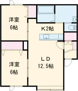 2LDKの間取り画像