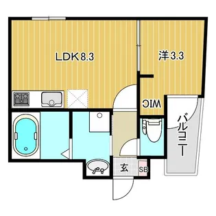 兵庫県西宮市鳴尾町1【アパート】の間取り