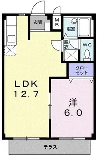 1LDKの間取り画像