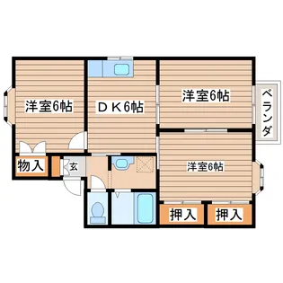 シュアヒルズD【2階】の間取り