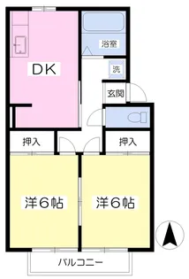ラポートB館【2階】の間取り