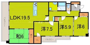 京都府京都市北区紫野北舟岡町【マンション】の間取り