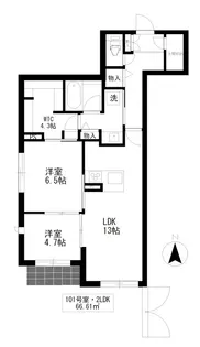 ADMIRAL Mitaka【1階】の間取り