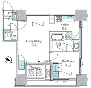 富ヶ谷スプリングス【6階】の間取り
