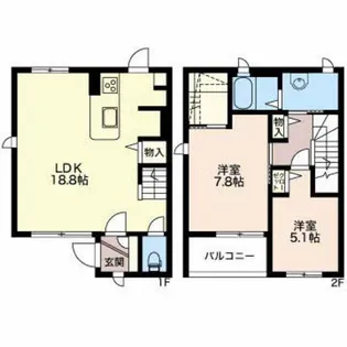 富山県富山市経堂3【一戸建】の間取り