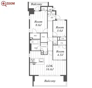 プレサンスグラン泉【9階】の間取り