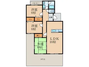 フローレスタ・シオン弐番館【1階】の間取り