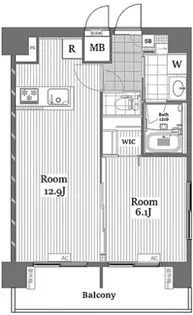 ヴィア・シテラ赤坂【8階】の間取り