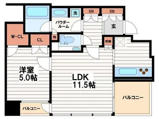 クラッシィタワー淀屋橋【8階】の間取り