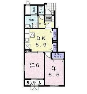 マジカルハイツ 2【1階】の間取り