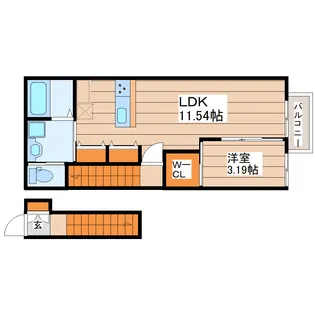 クラージュ長町【2階】の間取り