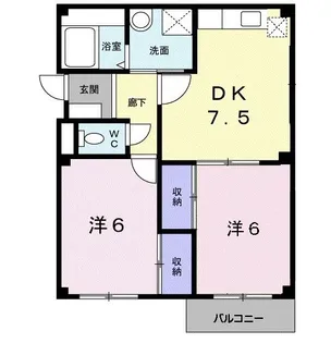 タウンコート指柳【2階】の間取り