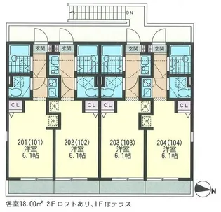 プラナス白楽【1階】の間取り
