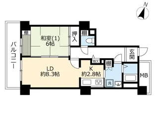 URハーモネスタワー松原【13階】の間取り