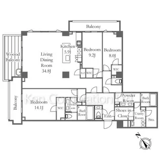 the UPPER HOUSE SHIROKANE【1階】の間取り