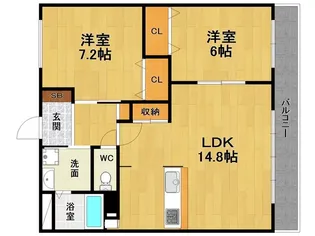 レジデンス口酒井【3階】の間取り