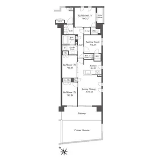 ザ・ケンジントン・レジデンス横濱片倉【1階】の間取り