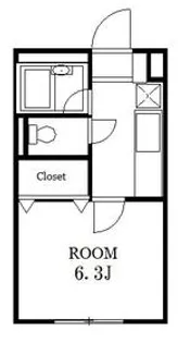 互幸ハイツII番館【2階】の間取り