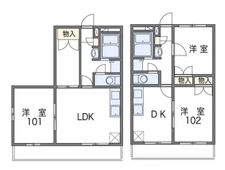 レオパレス西宮北B【1階】の間取り