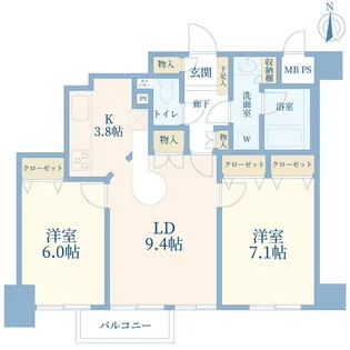 日神パレステージ西麻布【10階】の間取り
