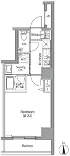 ボアビスタ門前仲町【8階】の間取り
