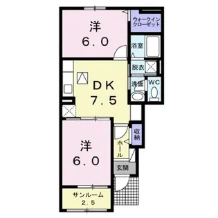 フラン・ボヌール【1階】の間取り