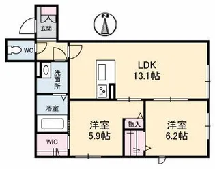 ヴァンルース【1階】の間取り