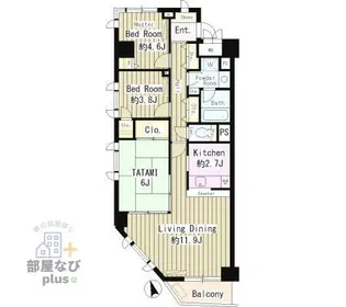 村野ビル オークステイ清瀬【6階】の間取り