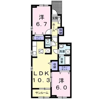 アイ・ボヌール【1階】の間取り