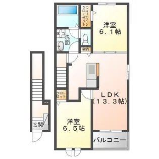 フォレストAB【2階】の間取り