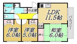 クレール桜ヶ丘【1階】の間取り