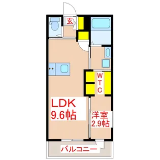 LAND MARK南郡元【2階】の間取り