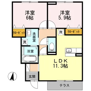 ラフォレスト【1階】の間取り