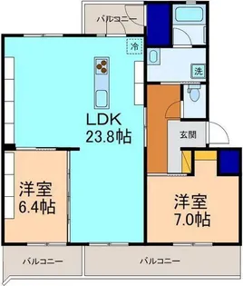 アクアルーチェ犬島【3階】の間取り